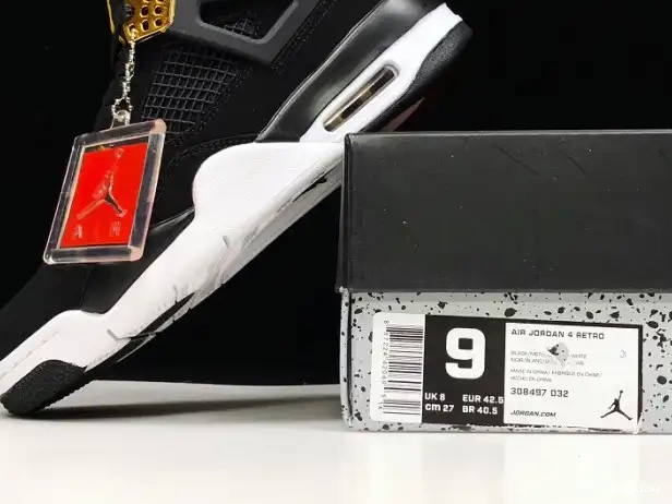 Rep Gold-White 4 Jordan Black 308497-032 Metallic Air Royalty 0322